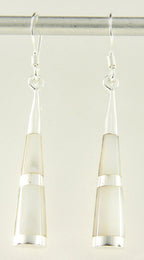 Zilveren oorbellen met parelmoer afbeelding 1