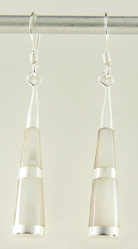 Zilveren oorbellen met parelmoer afbeelding 5