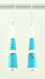 Zilveren oorbellen met blauwe turkoois afbeelding 1