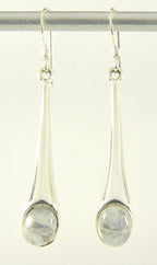 Zilveren oorbellen met regenboog maansteen afbeelding 1