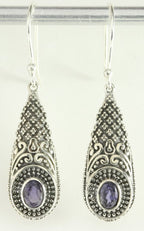 Bewerkte zilveren oorbellen met ioliet afbeelding 1