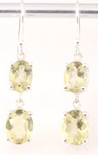 Zilveren oorbellen met lemonkwarts afbeelding 1