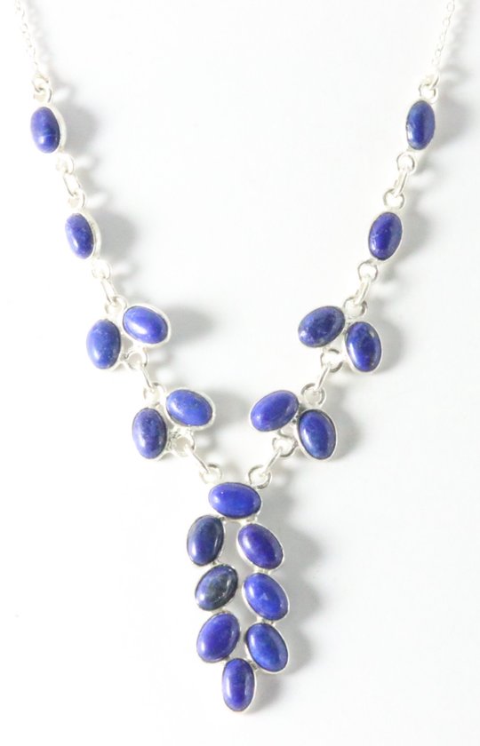 Zilveren ketting met lapis lazuli afbeelding 1