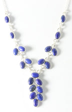 Zilveren ketting met lapis lazuli afbeelding 1