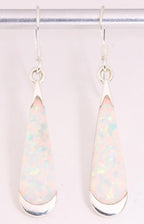 Druppelvormige zilveren oorbellen met welo opaal afbeelding 1