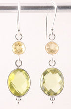 Zilveren oorbellen met lemonkwarts en citrien afbeelding 1