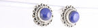 Fijne bewerkte zilveren oorstekers met lapis lazuli afbeelding 2
