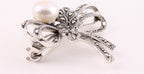Zilveren broche met marcasiet en zoetwater parel afbeelding 3