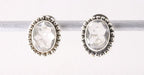 Bewerkte zilveren oorstekers met bergkristal afbeelding 1