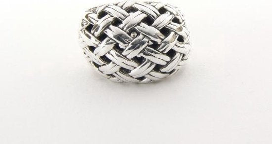 Bolvormige gevlochten zilveren ring afbeelding 3