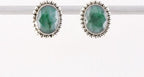 Bewerkte zilveren oorstekers met smaragd afbeelding 4