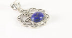 Opengewerkte zilveren hanger met lapis lazuli afbeelding 2