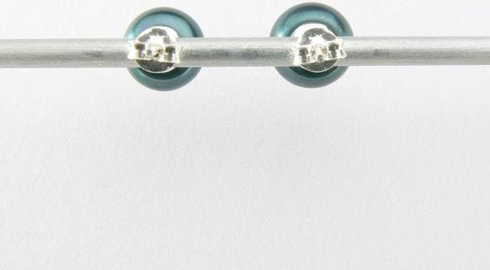 Zilveren oorstekers met natuurlijke zwarte zoetwaterparels afbeelding 2