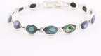 Zilveren schakelarmband met abalone schelp afbeelding 1