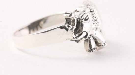 Zilveren ring met olifant afbeelding 5
