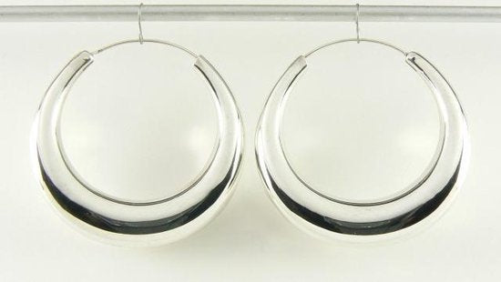 Grote zilveren oorringen afbeelding 4