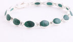 Zilveren schakelarmband met malachiet afbeelding 2