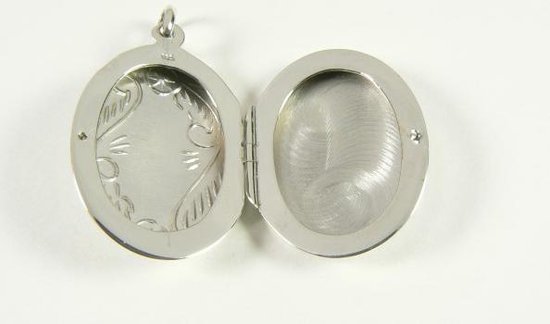 Bewerkt zilveren medaillon voor 2 foto's afbeelding 5