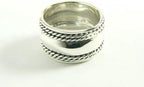 Brede hoogglans zilveren ring met kabelpatronen afbeelding 3