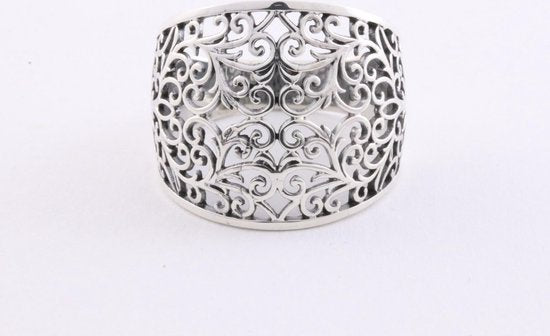 Opengewerkte zilveren ring afbeelding 4