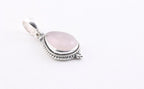 Bewerkte zilveren hanger met rozenkwarts aan ketting afbeelding 5