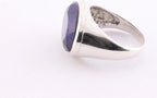 Zilveren ring met blauwe saffier afbeelding 2