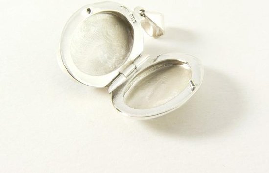 Ovaal zilveren medaillon met parelmoer afbeelding 5