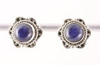 Bewerkte zilveren oorstekers met sodaliet afbeelding 1