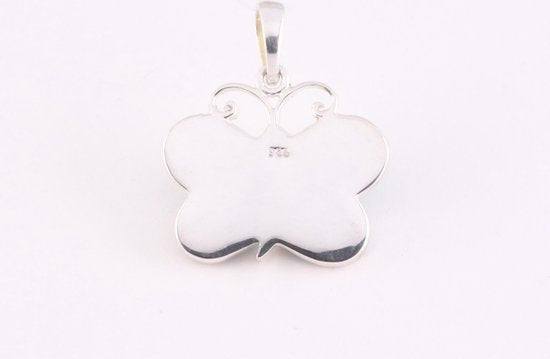 Zilveren vlinder hanger met abalone schelp afbeelding 3