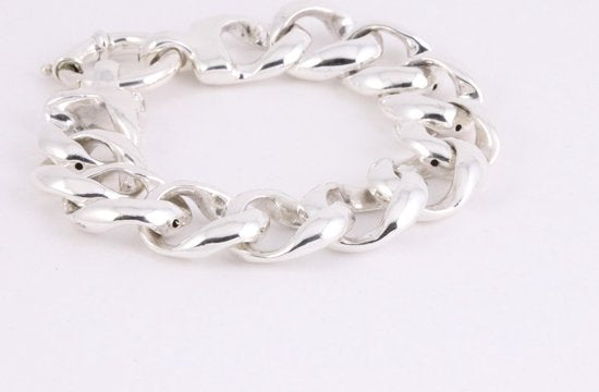 Zilveren armband met grote gourmet schakels afbeelding 2