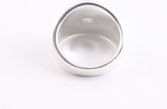 Zware zilveren ring met groene turkoois afbeelding 2