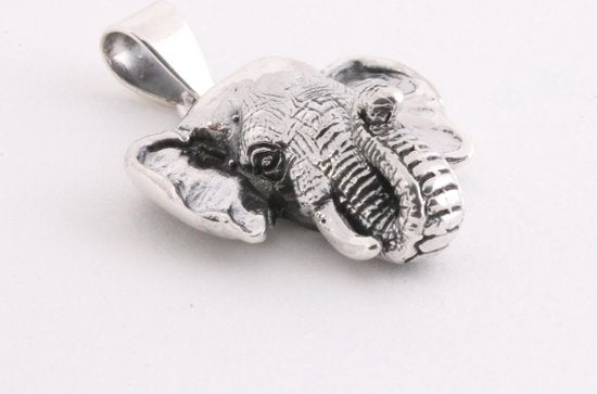 Zware zilveren olifant hanger afbeelding 2