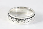 Zilveren geluksring met vlechtpatroon afbeelding 1