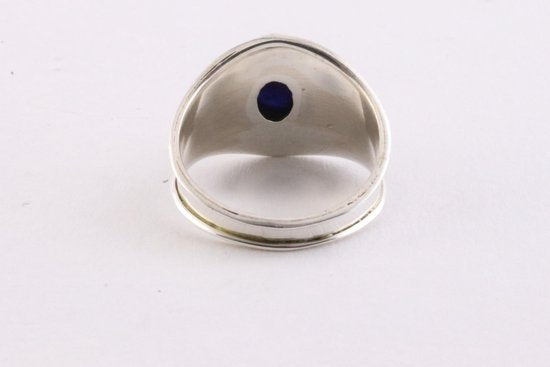 Fijne bewerkte zilveren ring met sodaliet afbeelding 3