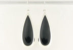Grote druppelvormige zilveren oorbellen met onyx afbeelding 4