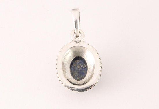 Fijne bewerkte zilveren hanger met lapis lazuli afbeelding 2