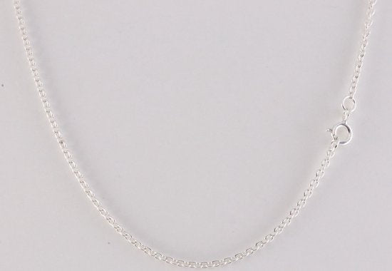 Bewerkte zilveren hanger met robijn aan ketting afbeelding 2