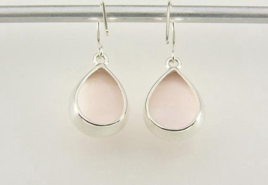 Zilveren oorbellen met roze aragoniet afbeelding 4