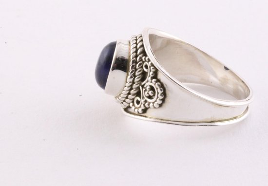 Fijne bewerkte zilveren ring met sodaliet afbeelding 4