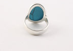 Ovale zilveren ring met blauwe turkoois afbeelding 4