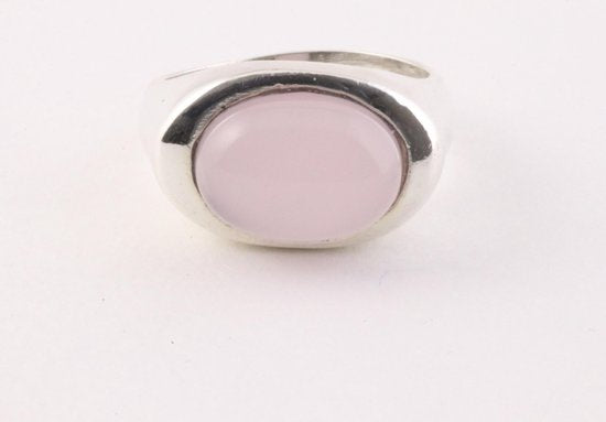 Zilveren ring met rozenkwarts afbeelding 2