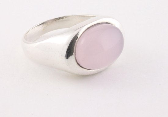 Zilveren ring met rozenkwarts afbeelding 1