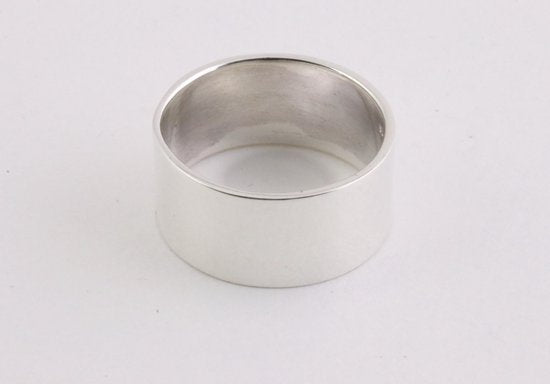 Brede gladde zilveren ring afbeelding 2