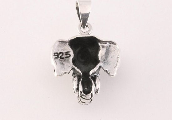 Zware zilveren olifant hanger afbeelding 3