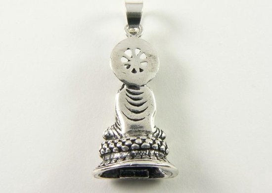 Zilveren Boeddha hanger afbeelding 2