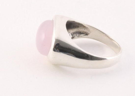 Zilveren ring met rozenkwarts afbeelding 3