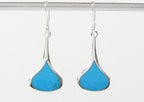 Grote zilveren druppelvormige oorbellen met blauwe turkoois afbeelding 1
