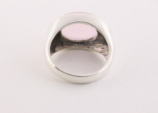 Zilveren ring met rozenkwarts afbeelding 4