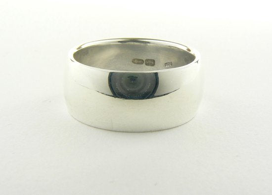 Brede zware gladde zilveren ring afbeelding 2
