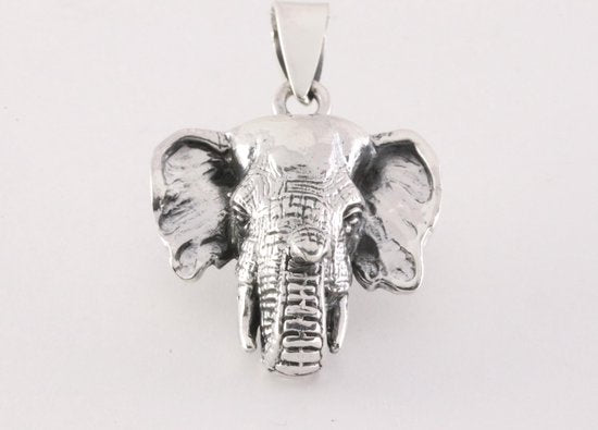 Zware zilveren olifant hanger afbeelding 4